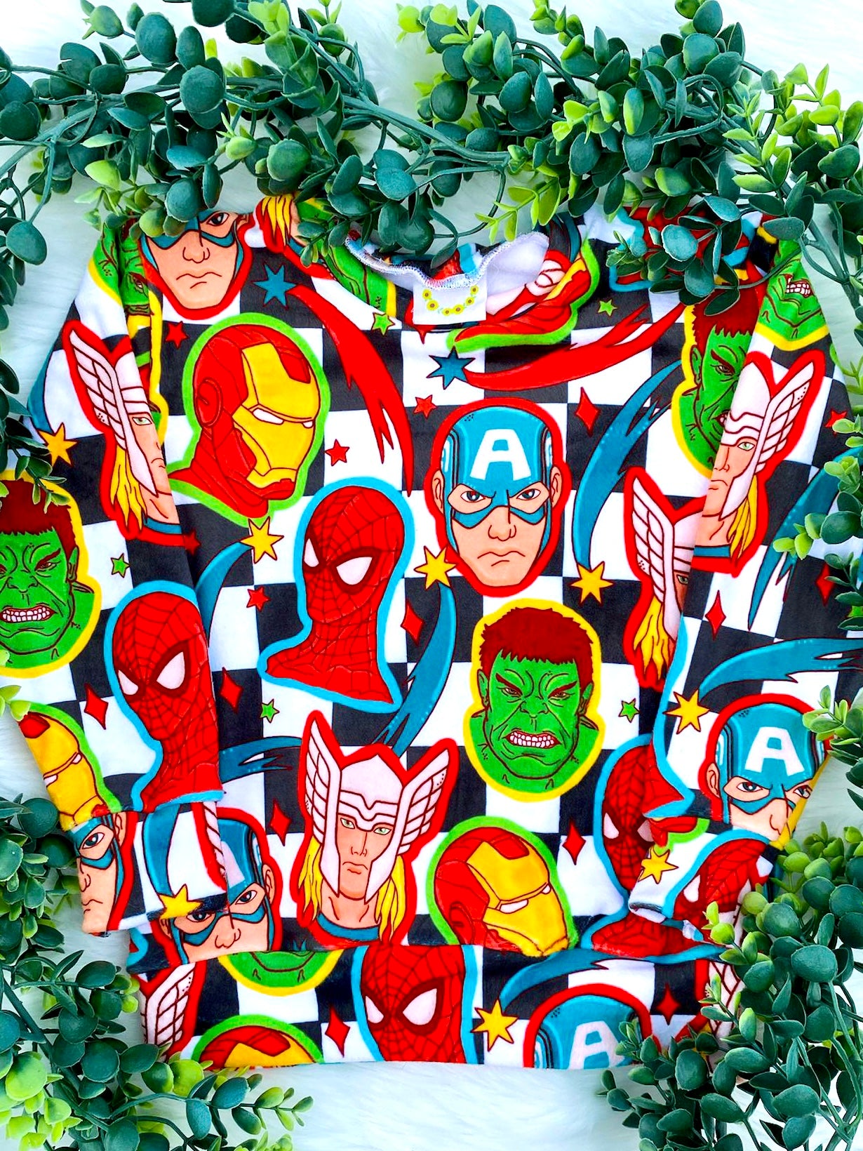 4T Size- Velvety Superhero Gang Ready To Ship Sweatshirt