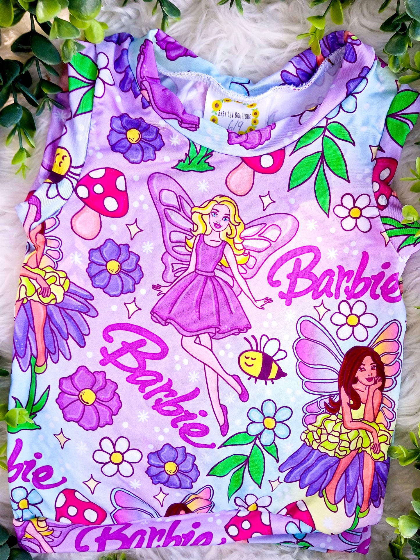 Size 6/9 months- Bamboo Ready To Ship Fairy Girls Tank Top