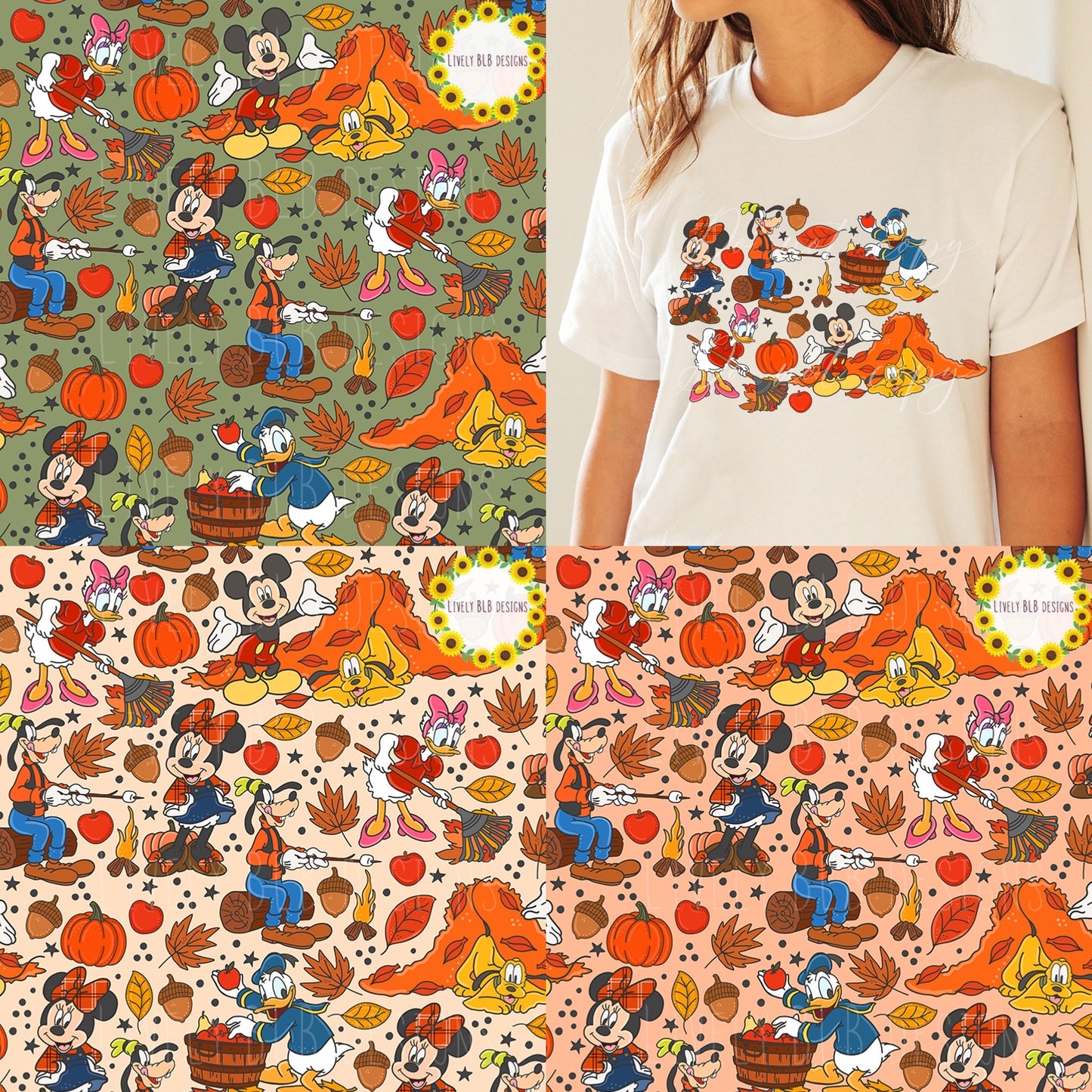 Fall Characters LIMITED Deal Bundle All Colorways Seamless + Pngs (12+ Files)