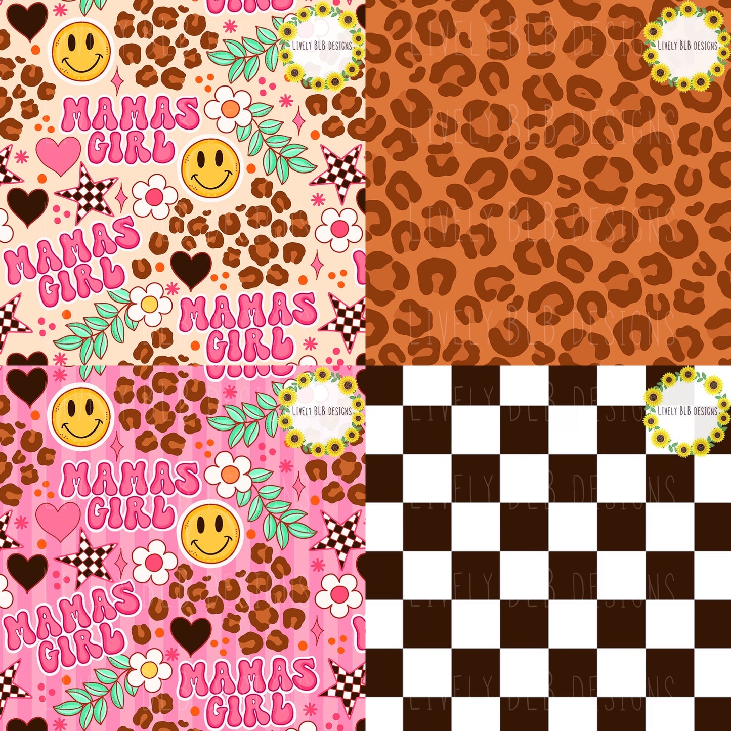 Mamas Girl LIMITED Bundle- ALL Seamless + Pngs (ALL Colorways & Coordinates LIMITED)