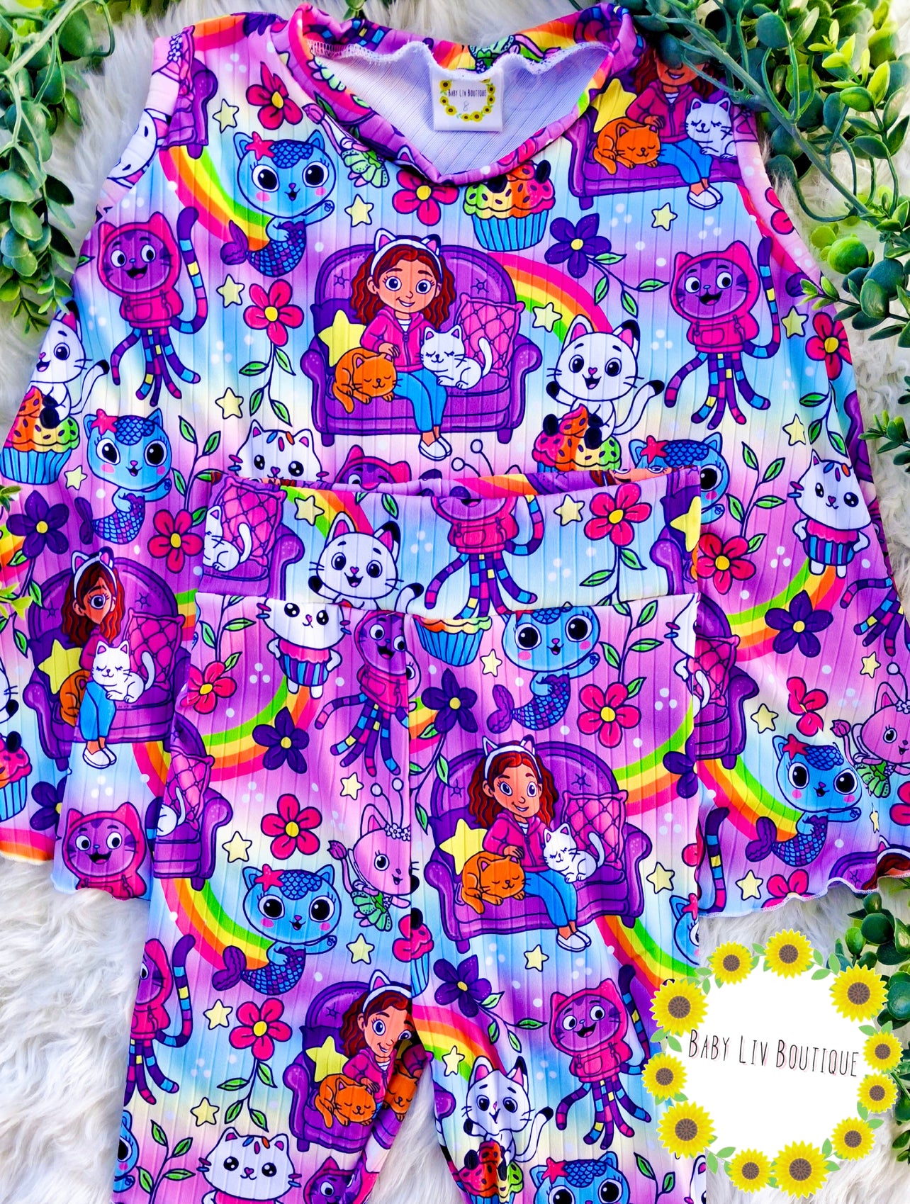 Bamboo Handrawn by BLB Dollhouse Friends Set Top + Bottoms (Put Style + Size in Notes at Checkout) (Copy)