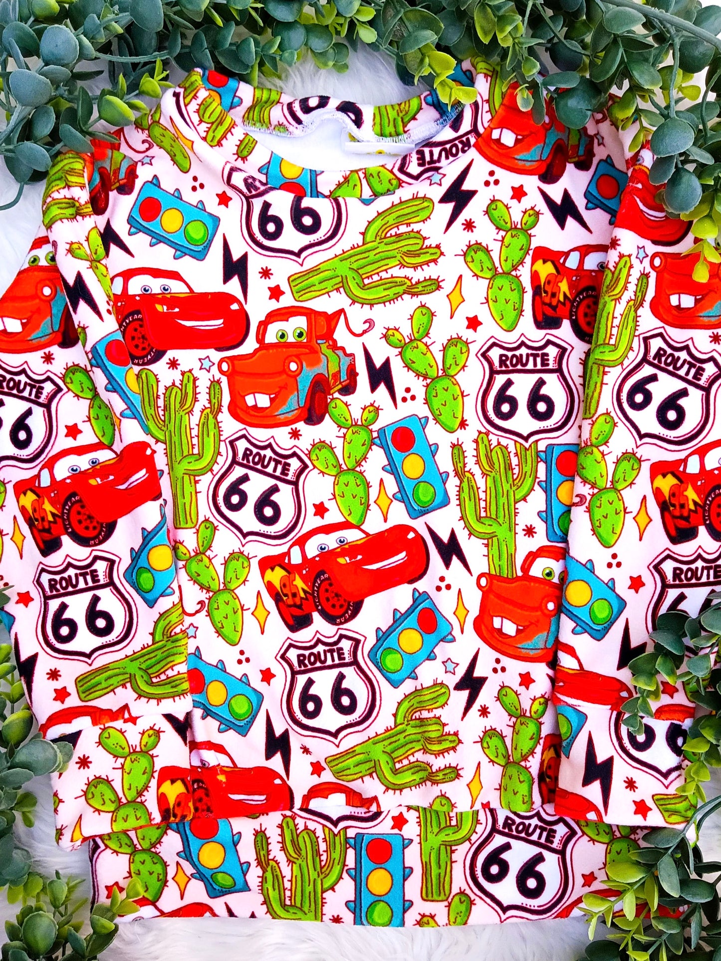 Size 4T- Velvety Ready To Ship Route 66 Sweatshirt Unisex