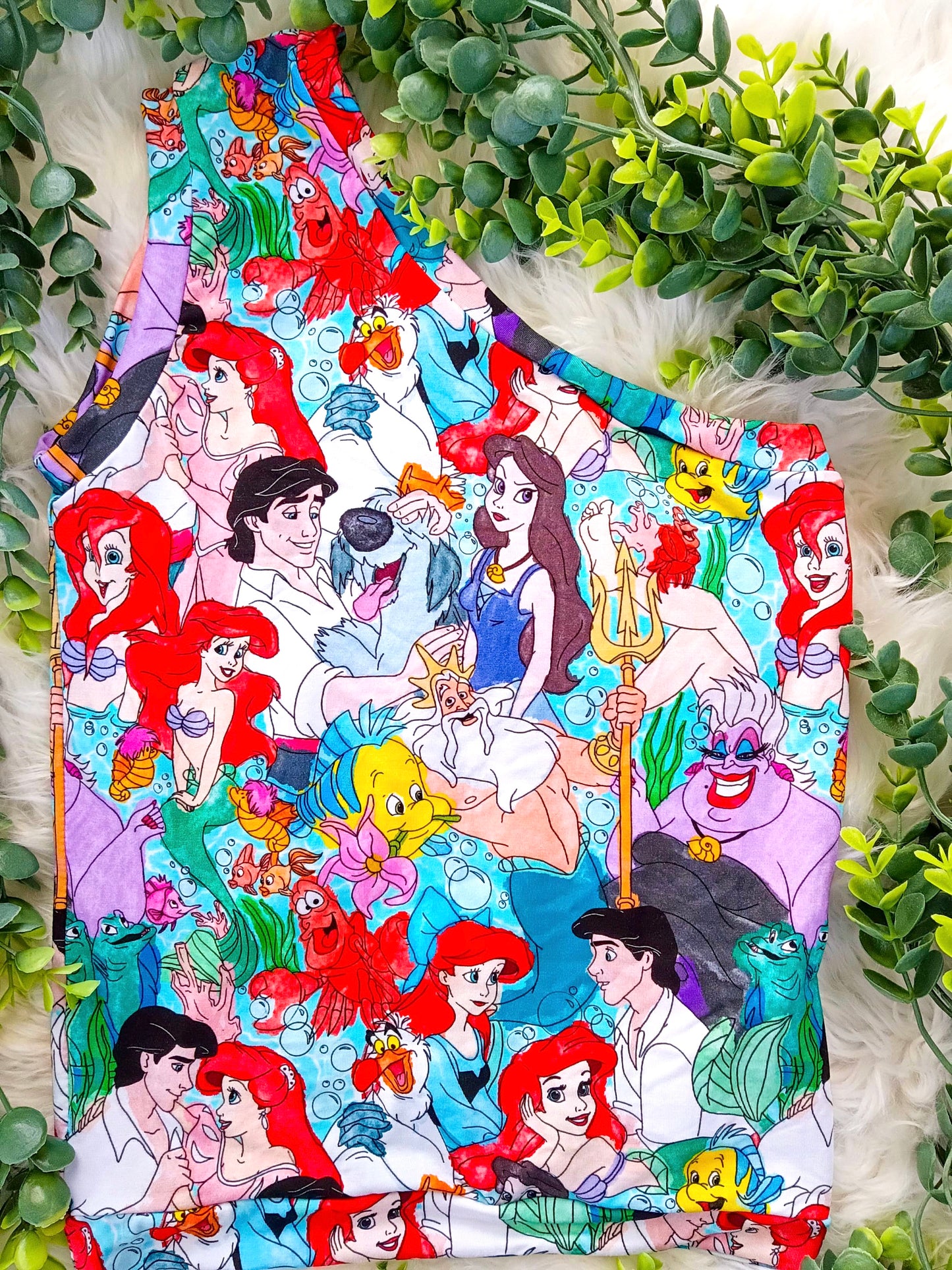 Size 10- Bamboo Ready To Ship Mermaid Sketchy Off Shoulder Top