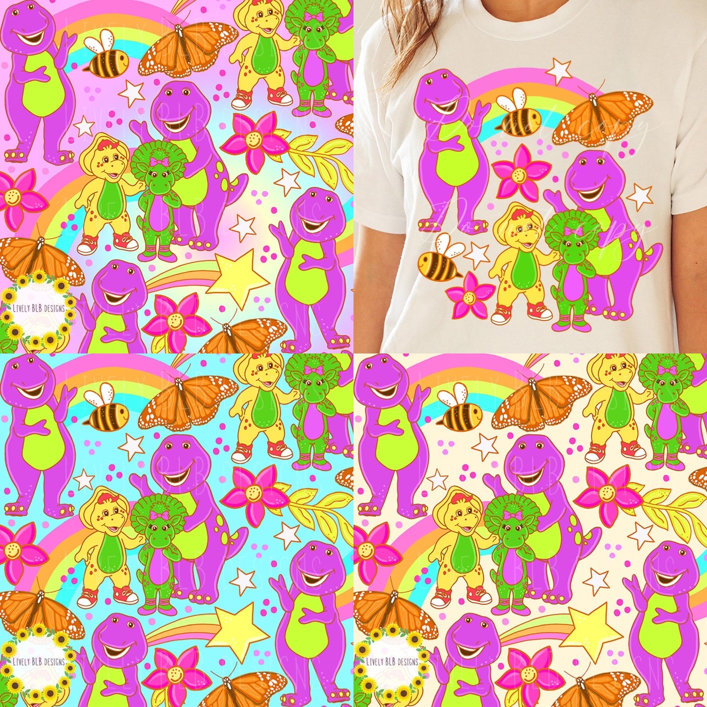 LIMITED Old Time Shows Nostalgia Bundle- All 6 Seamless + 5 Pngs (Multiple Colorways) 20+ Files