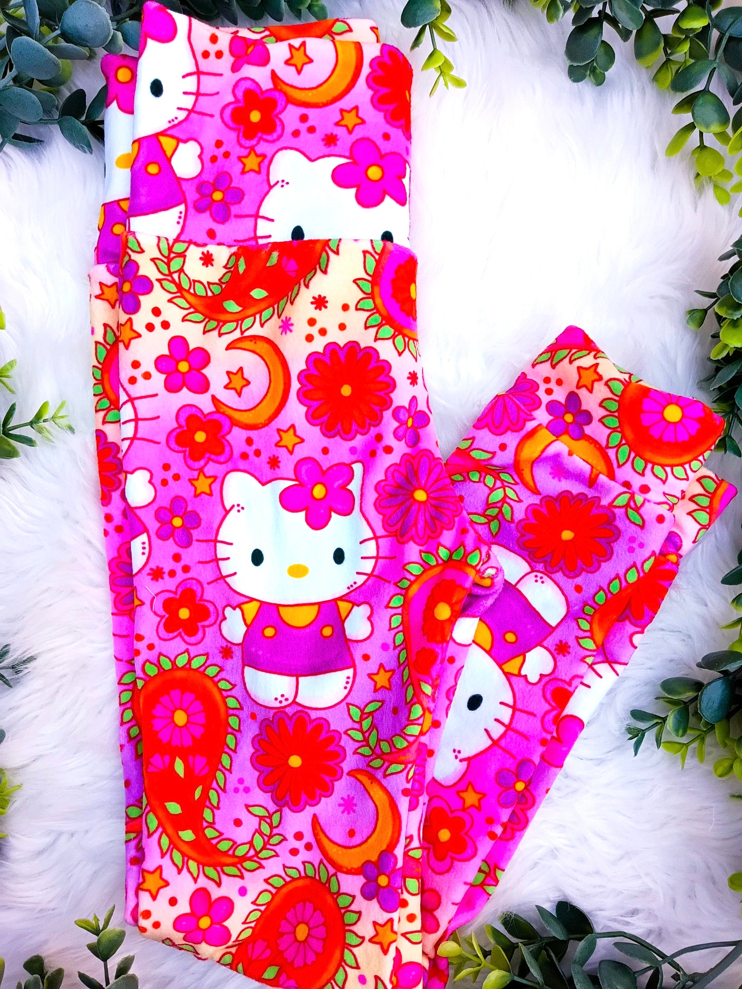 Size 14- Velvety Ready To Ship Paisley Kitty Leggings