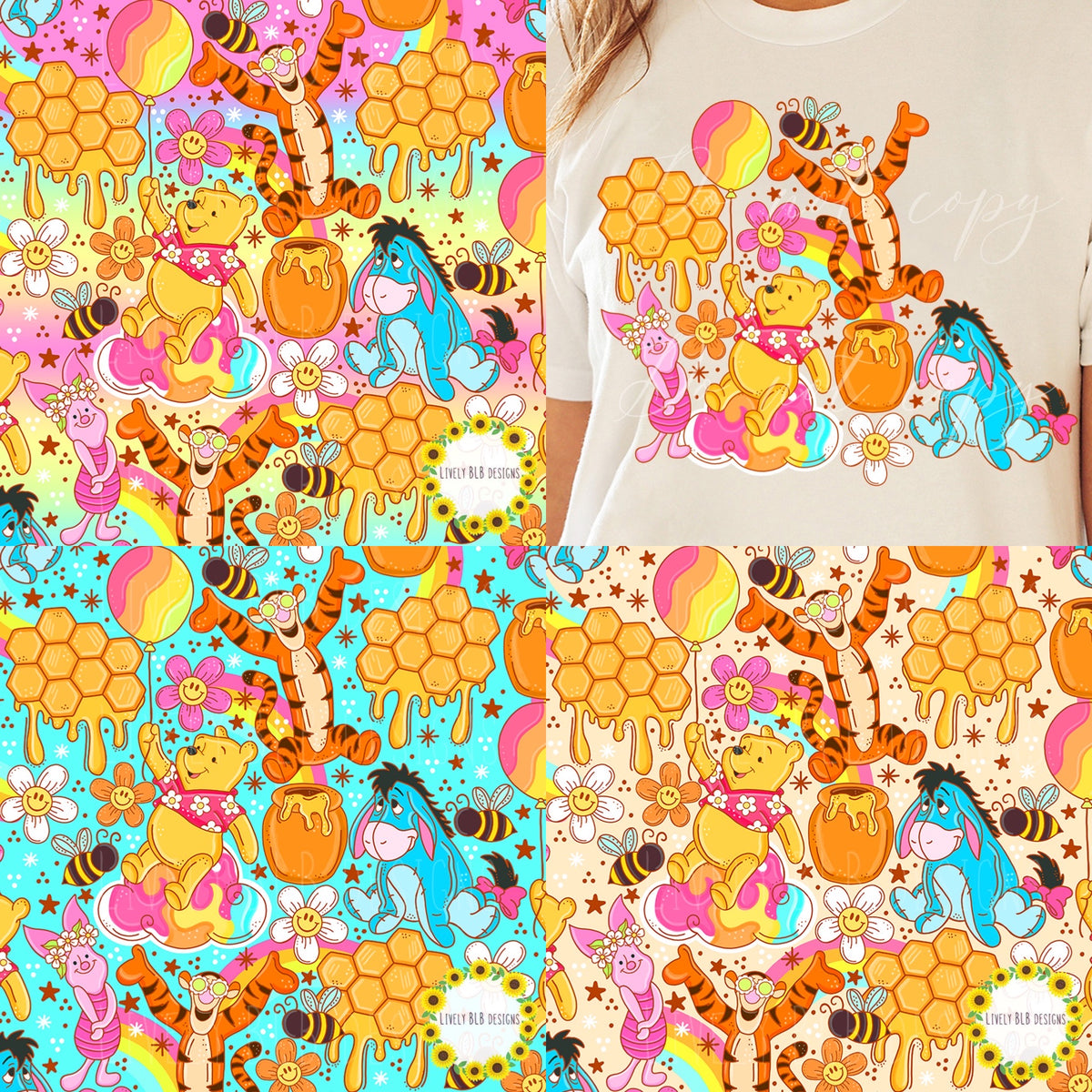 Mystery Character Reveal LIMITED Bundle All Colorways 4 Seamless + 4 Pngs