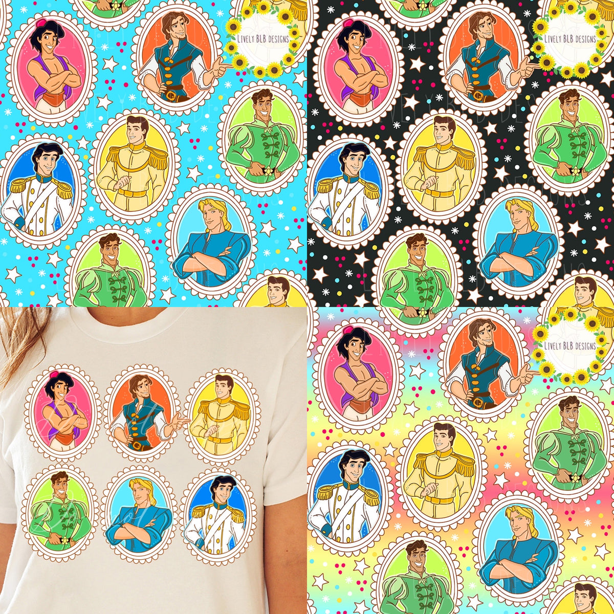 Limited Magical Party Bundle- ALL 6 Seamless + 6 Pngs + Coordinates (All Colorways)