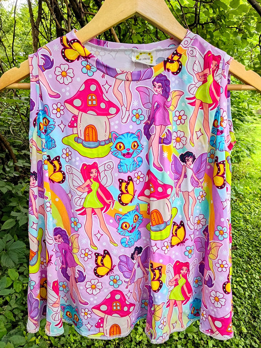 Size 12- Bamboo Ready To Ship Fairy Pop Swing Top