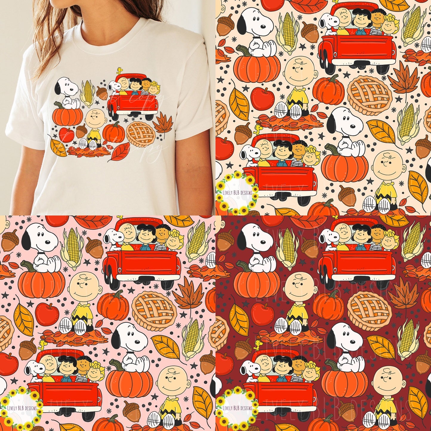 Fall Characters LIMITED Deal Bundle All Colorways Seamless + Pngs (12+ Files)