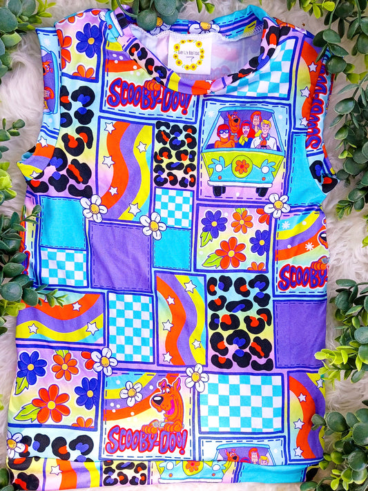 Size 7- Bamboo Ready To Ship Patchwork Doo Tank Top