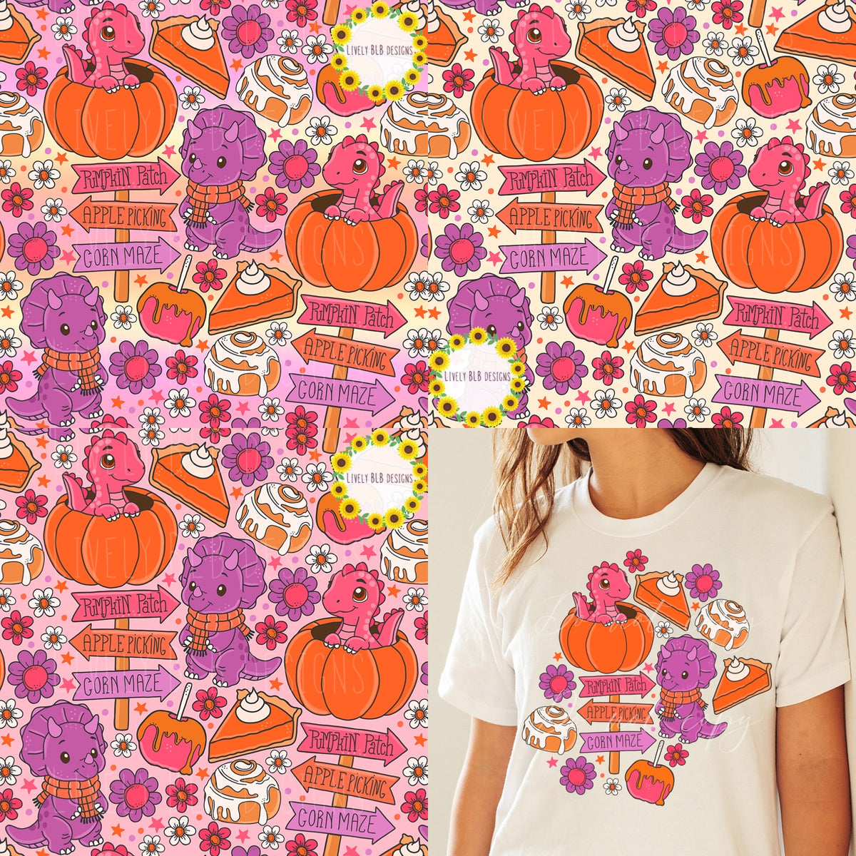 LIMITED BUNDLE- Fall Cutesy All Seamless + PNG's 45+ Files (All Colorways)
