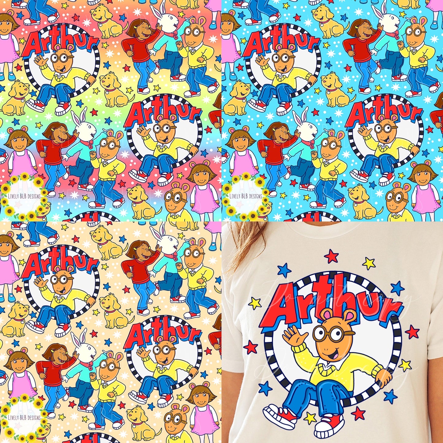 LIMITED Old Time Shows Nostalgia Bundle- All 6 Seamless + 5 Pngs (Multiple Colorways) 20+ Files