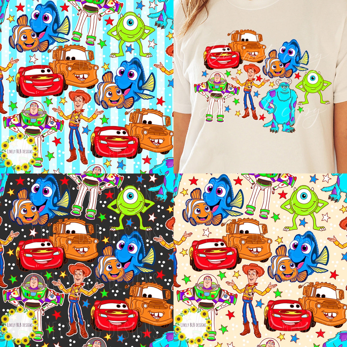 Mystery Character Reveal LIMITED Bundle All Colorways 4 Seamless + 4 Pngs