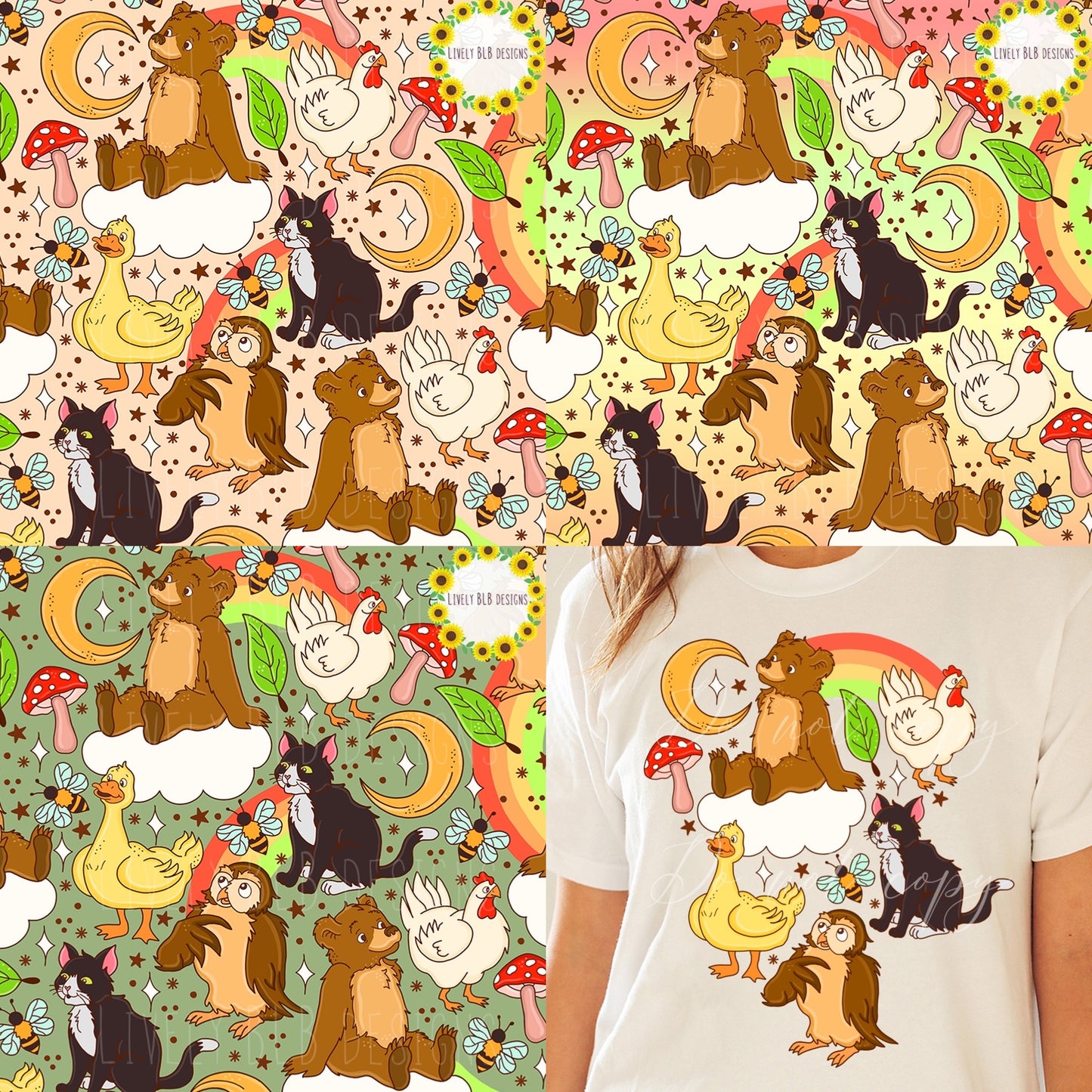 LIMITED Old Time Shows Nostalgia Bundle- All 6 Seamless + 5 Pngs (Multiple Colorways) 20+ Files