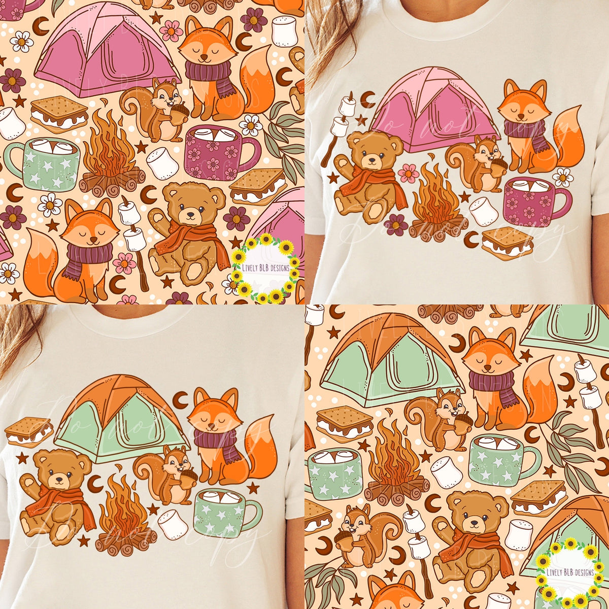 LIMITED BUNDLE- Fall Cutesy All Seamless + PNG's 45+ Files (All Colorways)