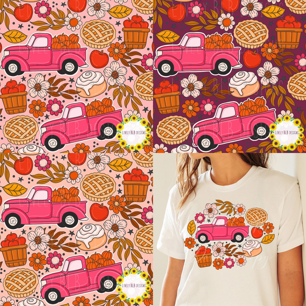 LIMITED BUNDLE- Fall Cutesy All Seamless + PNG's 45+ Files (All Colorways)