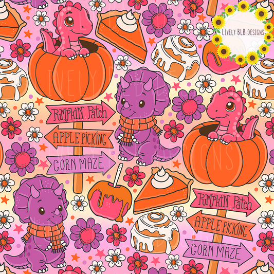 Seamless Fall Cutesy + PNG Bundle S481