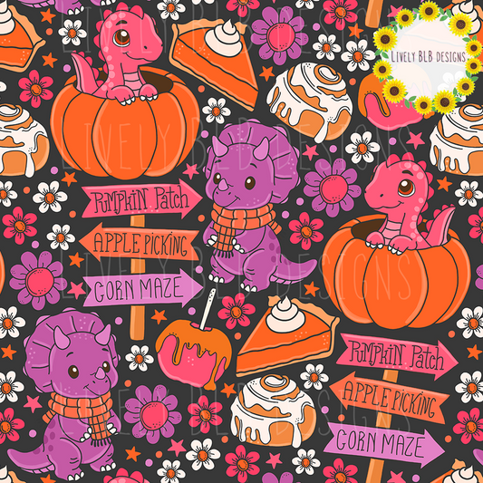 Seamless Fall Cutesy + PNG Bundle S482