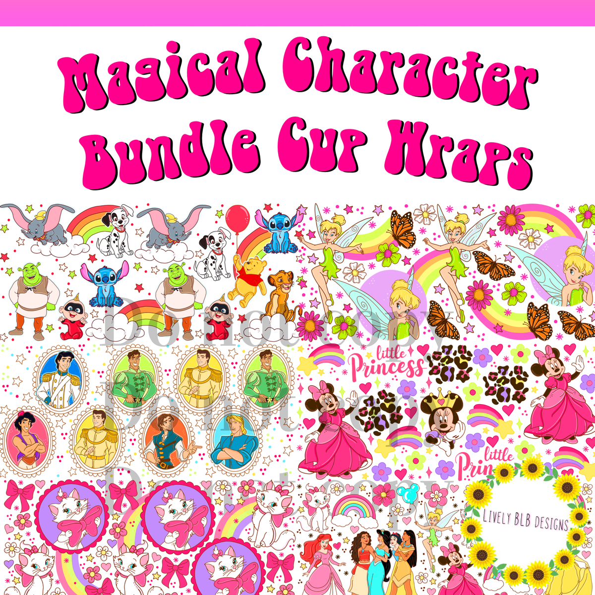 Cup Wrap Limited Magical Character Bundle 6 Libbey Cup Wraps