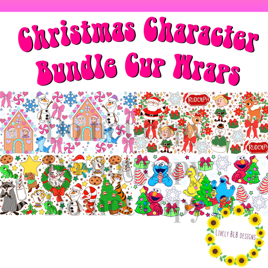 Cup Wrap Limited Christmas Character Bundle 4 Libbey Cup Wraps