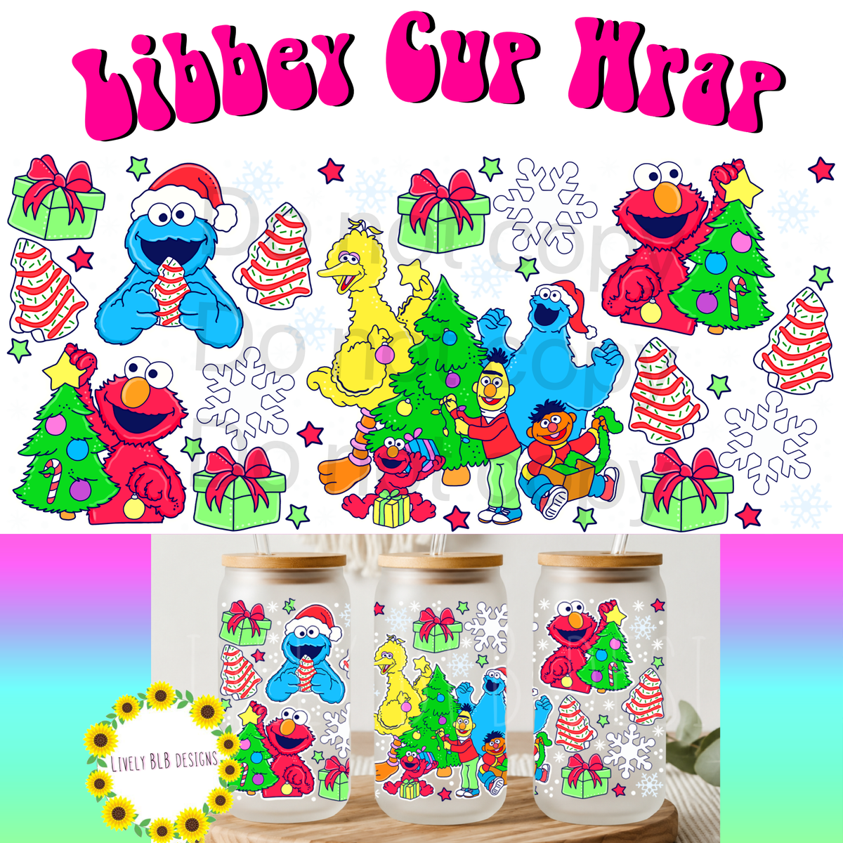 Cup Wrap Limited Christmas Character Bundle 4 Libbey Cup Wraps