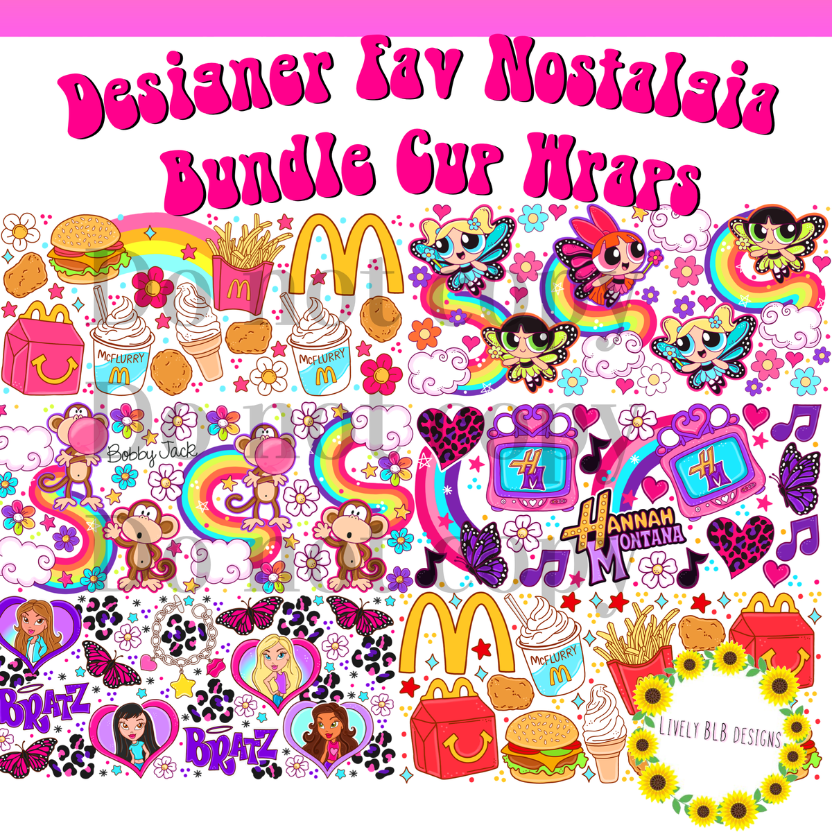 Cup Wrap Limited Designer Favorites Nostalgia Bundle 6 Libbey Cup Wraps