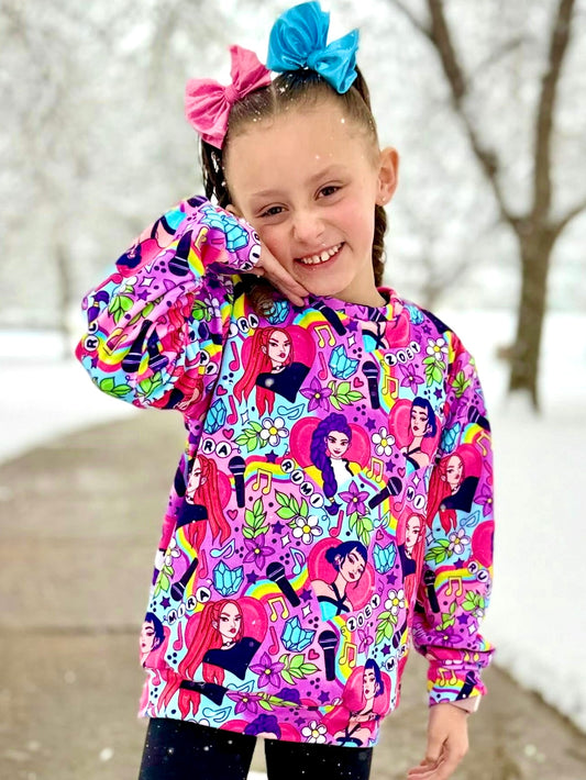 4T Size- Velvety Heart Hunters Ready To Ship Sweatshirt
