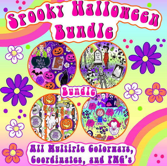 LIMITED Bundle- Spooky Halloween Characters ALL (Seamless, Coordinates, Pngs) All Limited Colorways