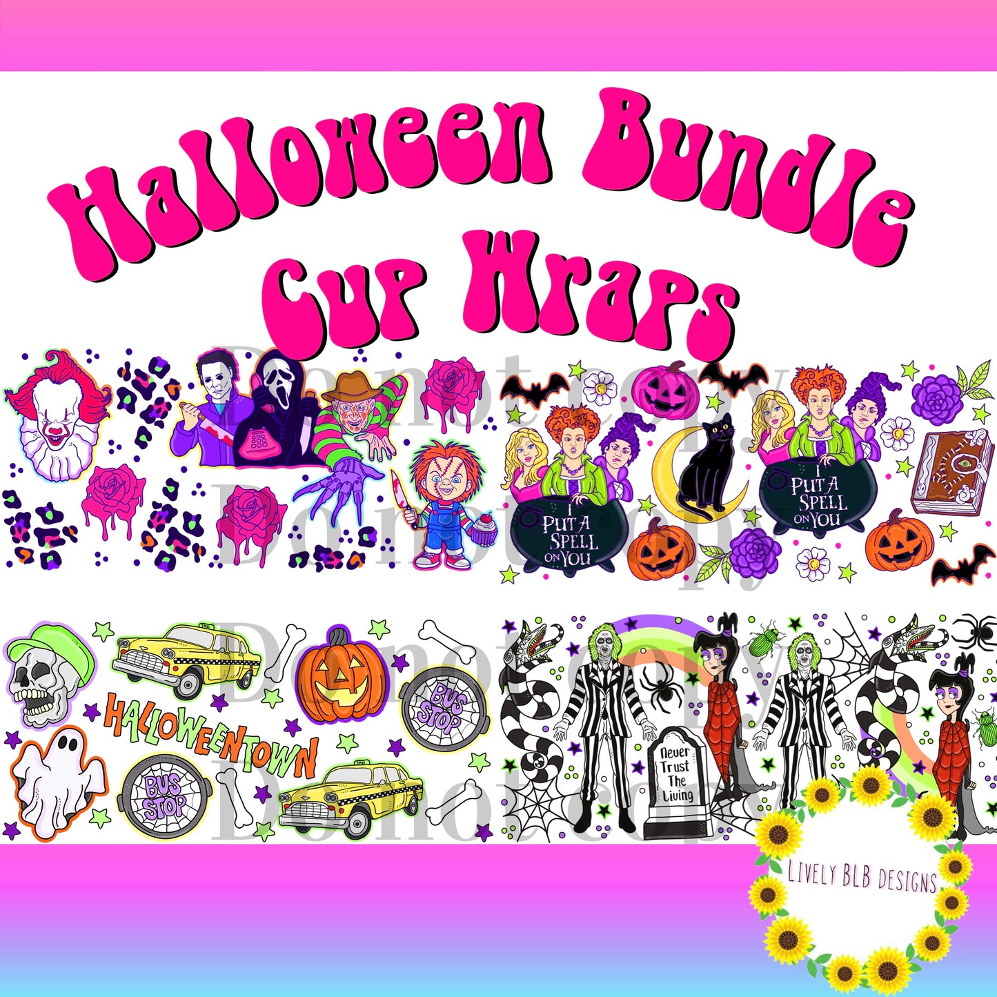 Cup Wrap Limited Halloween Bundle 4 Libbey Cup Wraps