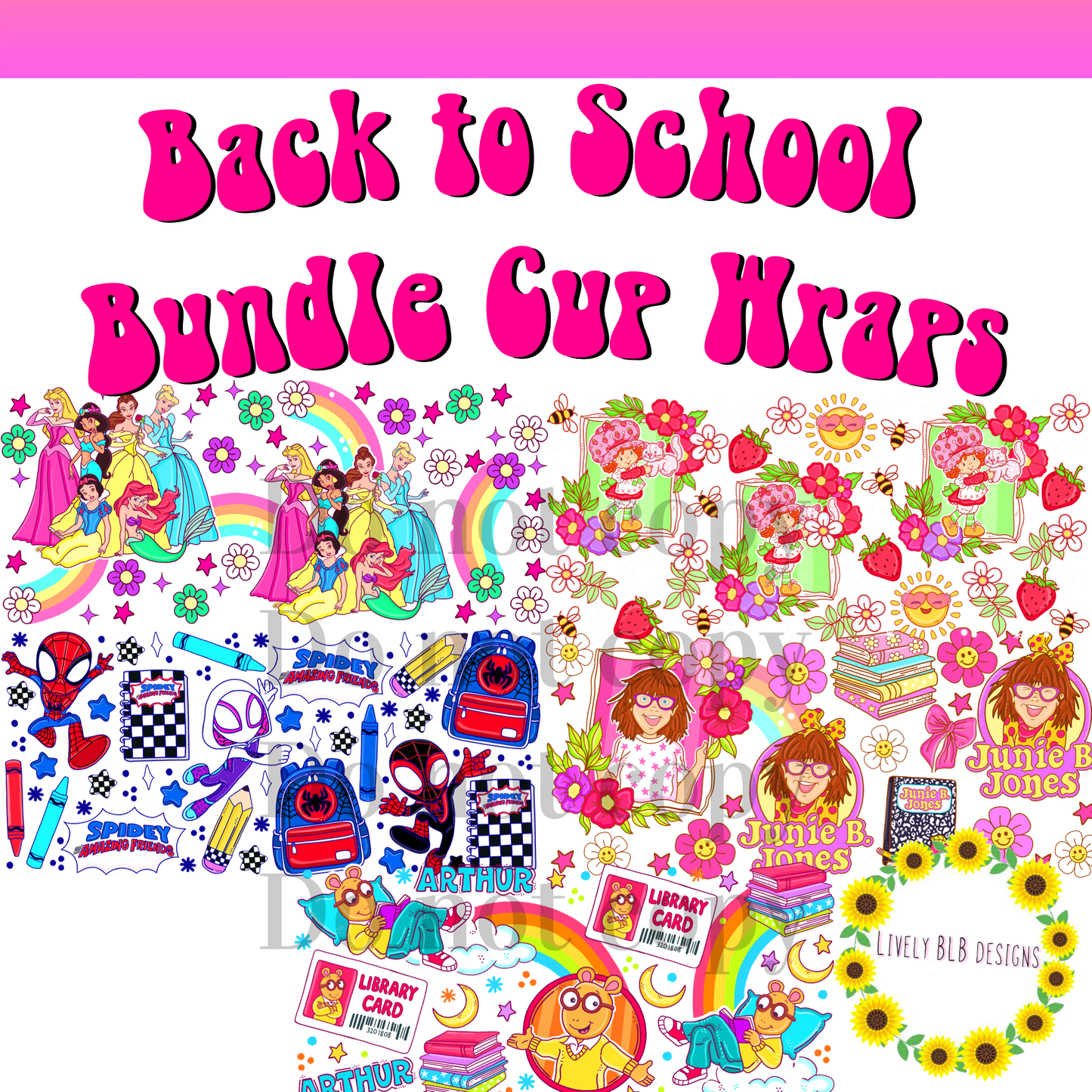 Cup Wrap Limited Back To School Bundle 5 Libbey Cup Wraps