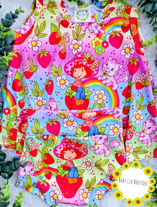 Bamboo Handrawn by BLB Strawberry Girl Set Top + Bottoms (Put Style + Size in Notes at Checkout) (Copy) (Copy)