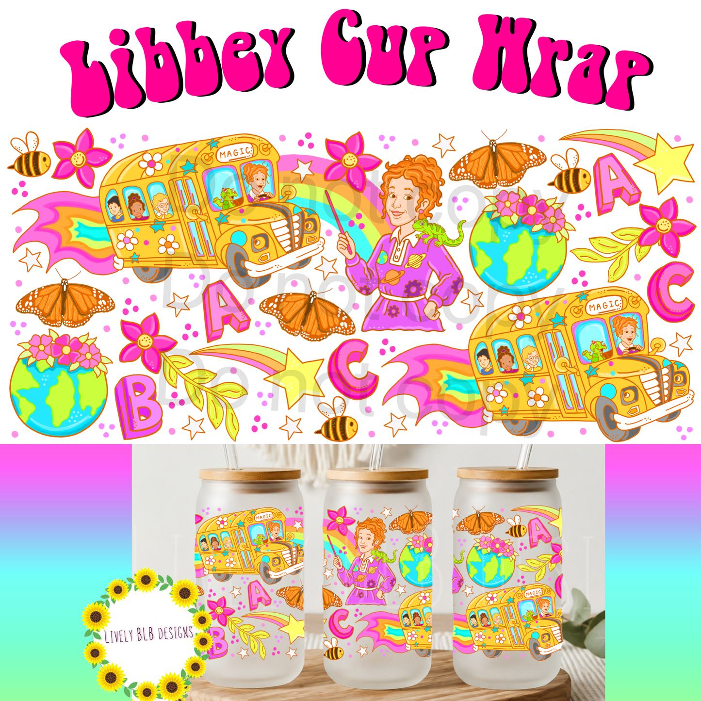Cup Wrap Limited Back To School Bundle 5 Libbey Cup Wraps