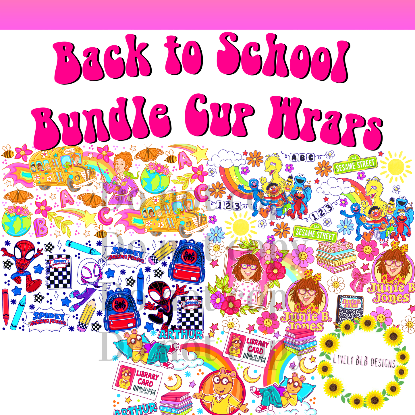 Cup Wrap Limited Back To School Bundle 5 Libbey Cup Wraps