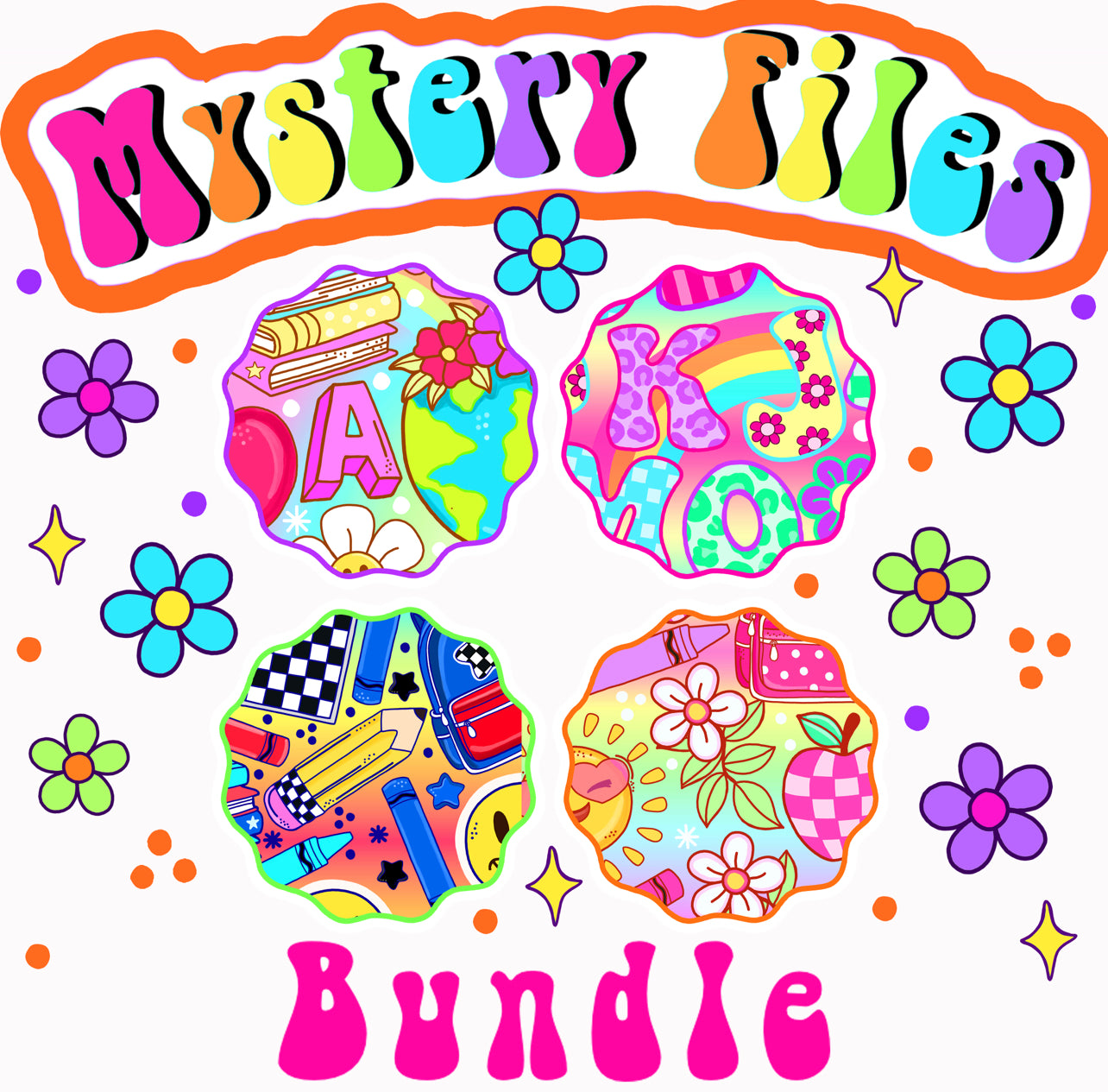 Mystery Monday Back To School Bundle (Seamless + PNG's) All Colorways