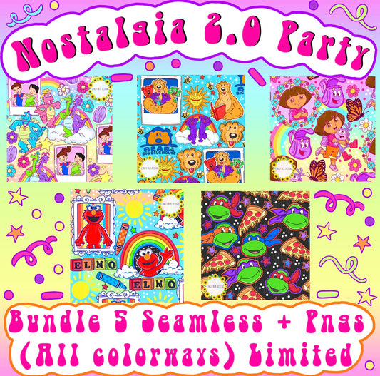 LIMITED Nostalgia 2.0 Bundle- All 5 Seamless + 5 Pngs (All Colorways)
