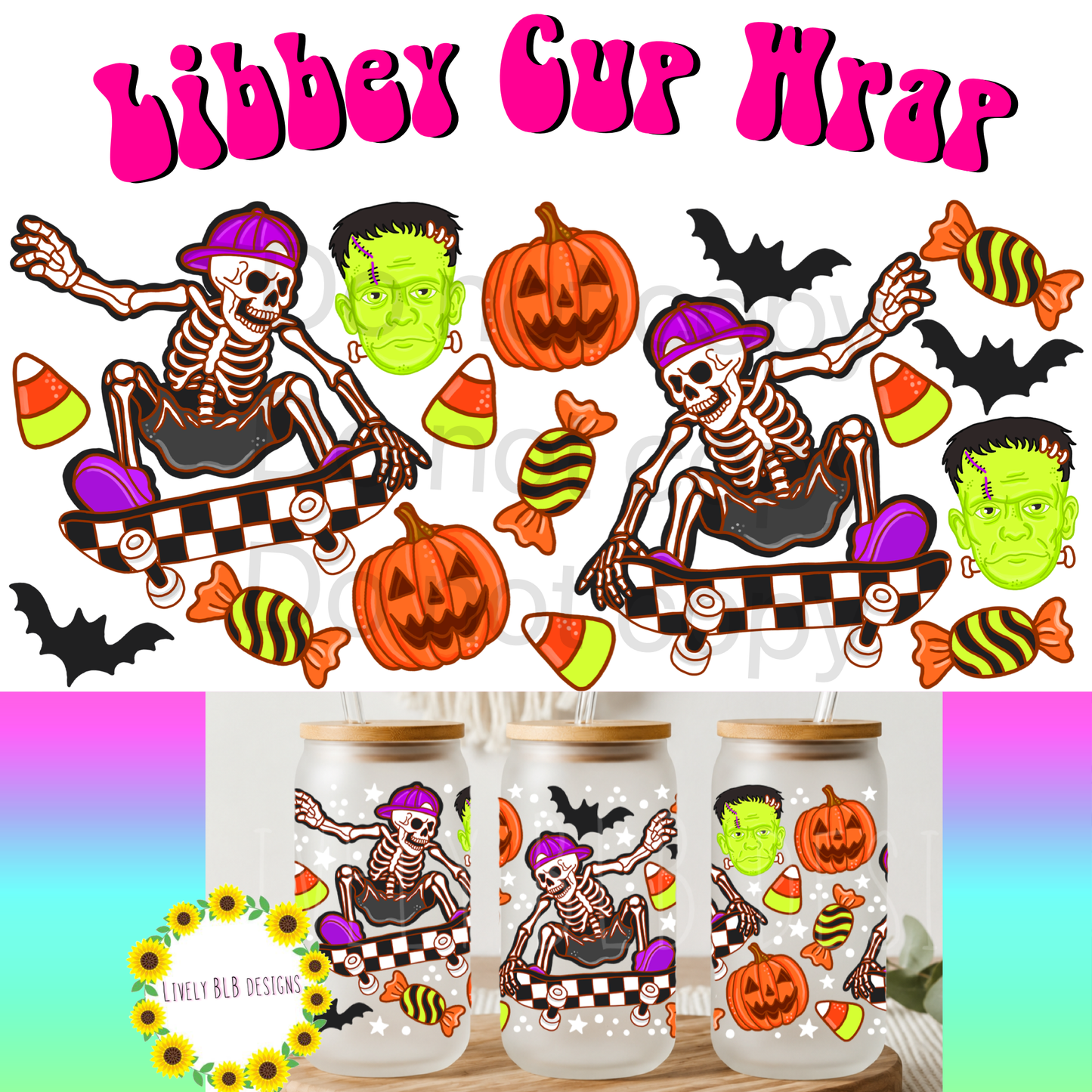 Cup Wrap Limited Halloween Cutesy Bundle 6 Libbey Cup Wraps