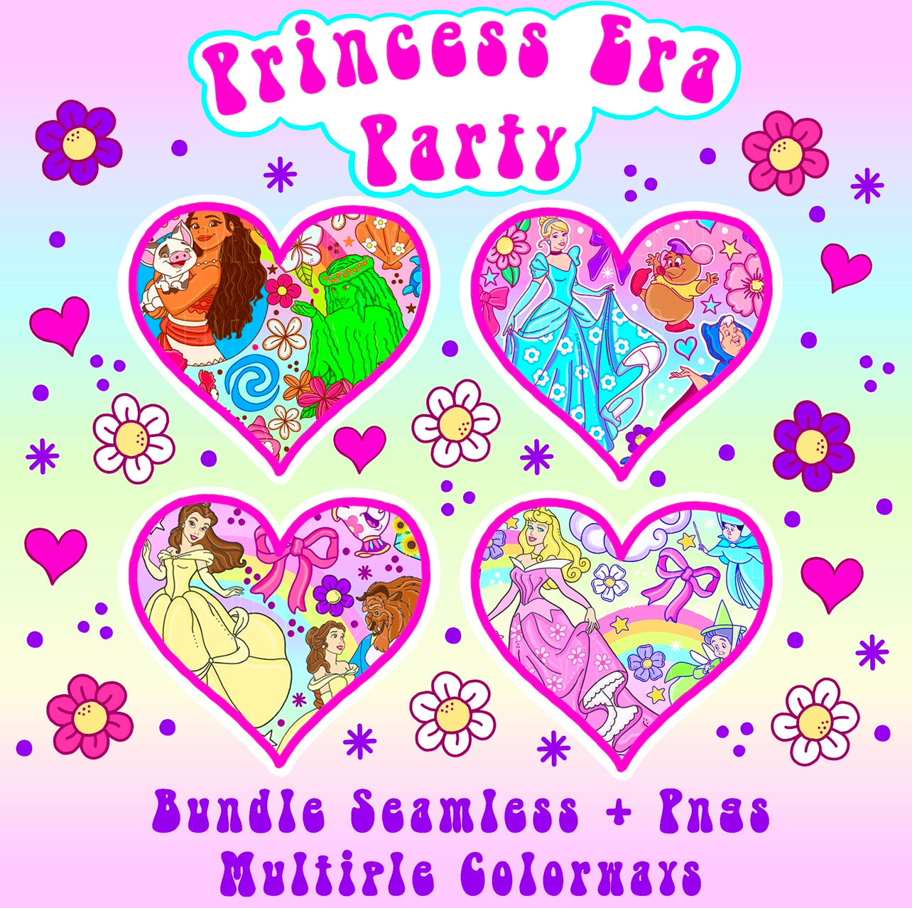LIMITED Princess Era Part One Bundle (All Seamless + Pngs) All Colorways 20+ Files