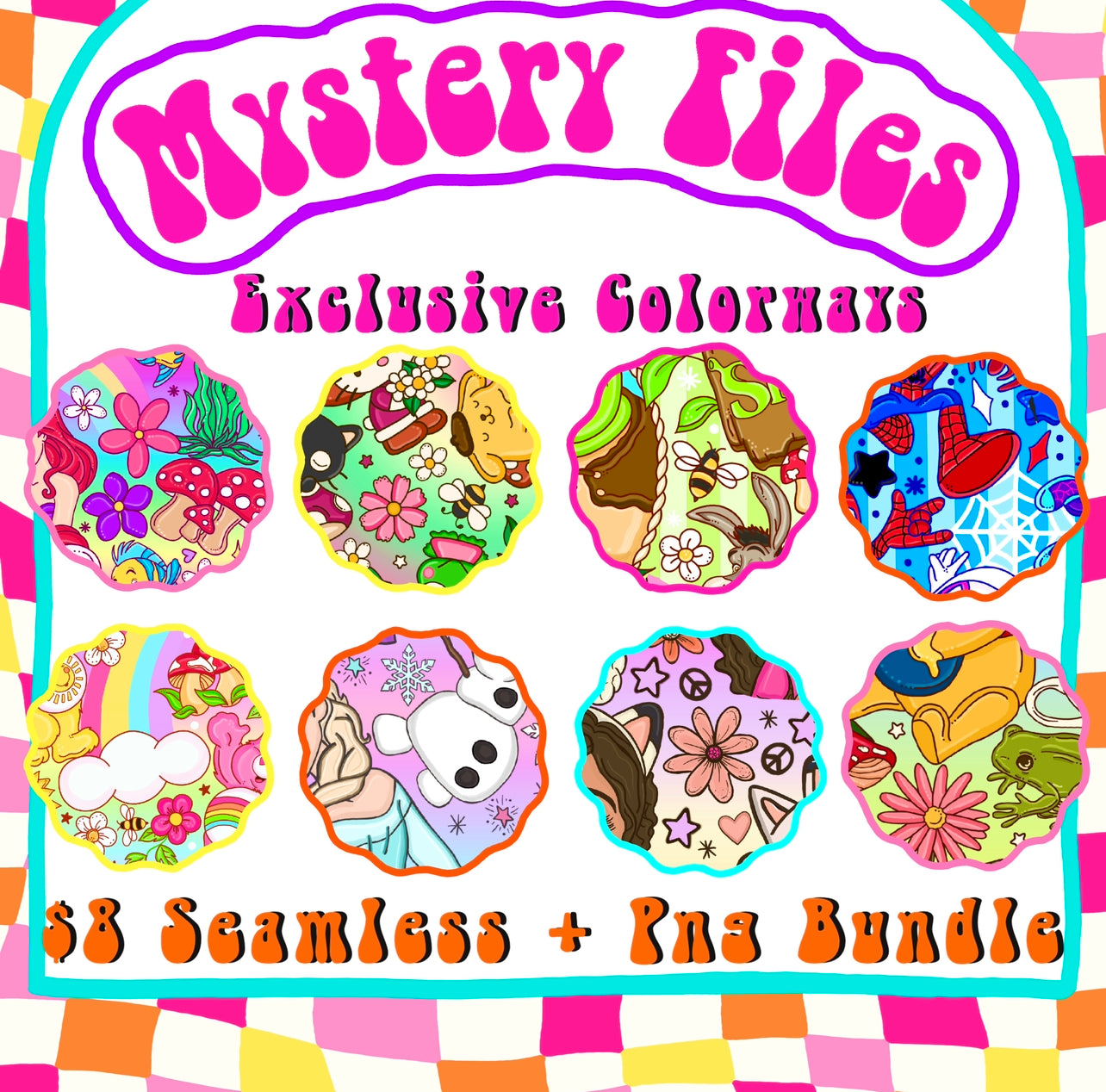 LIMITED- Mystery Reveal 8 Seamless + Png Bundle Exclusive Colorways TODAY ONLY!!!