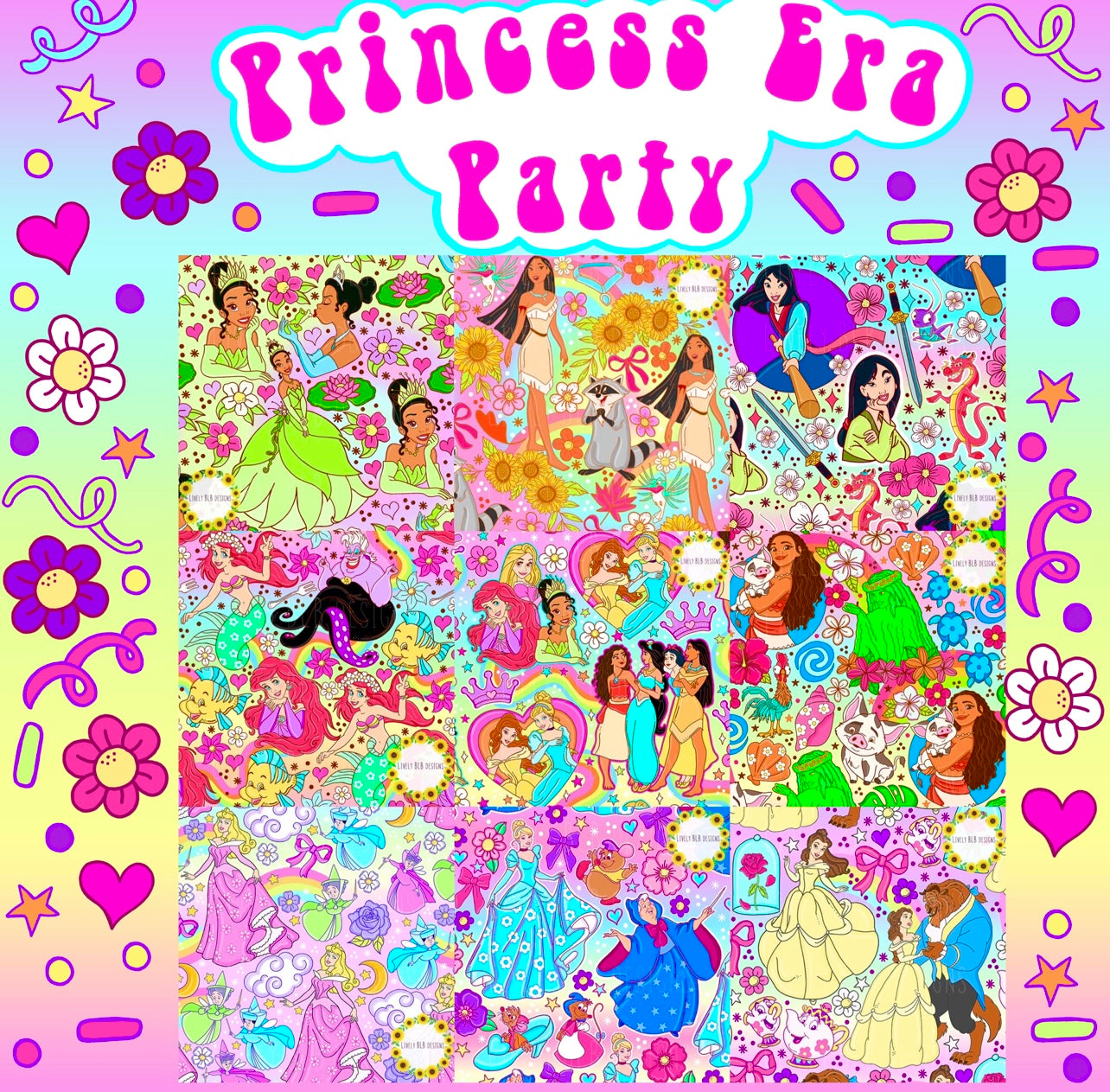 LIMITED EVERYTHING Princess Era Bundle (All Seamless + Pngs) All Colorways 45+ Files