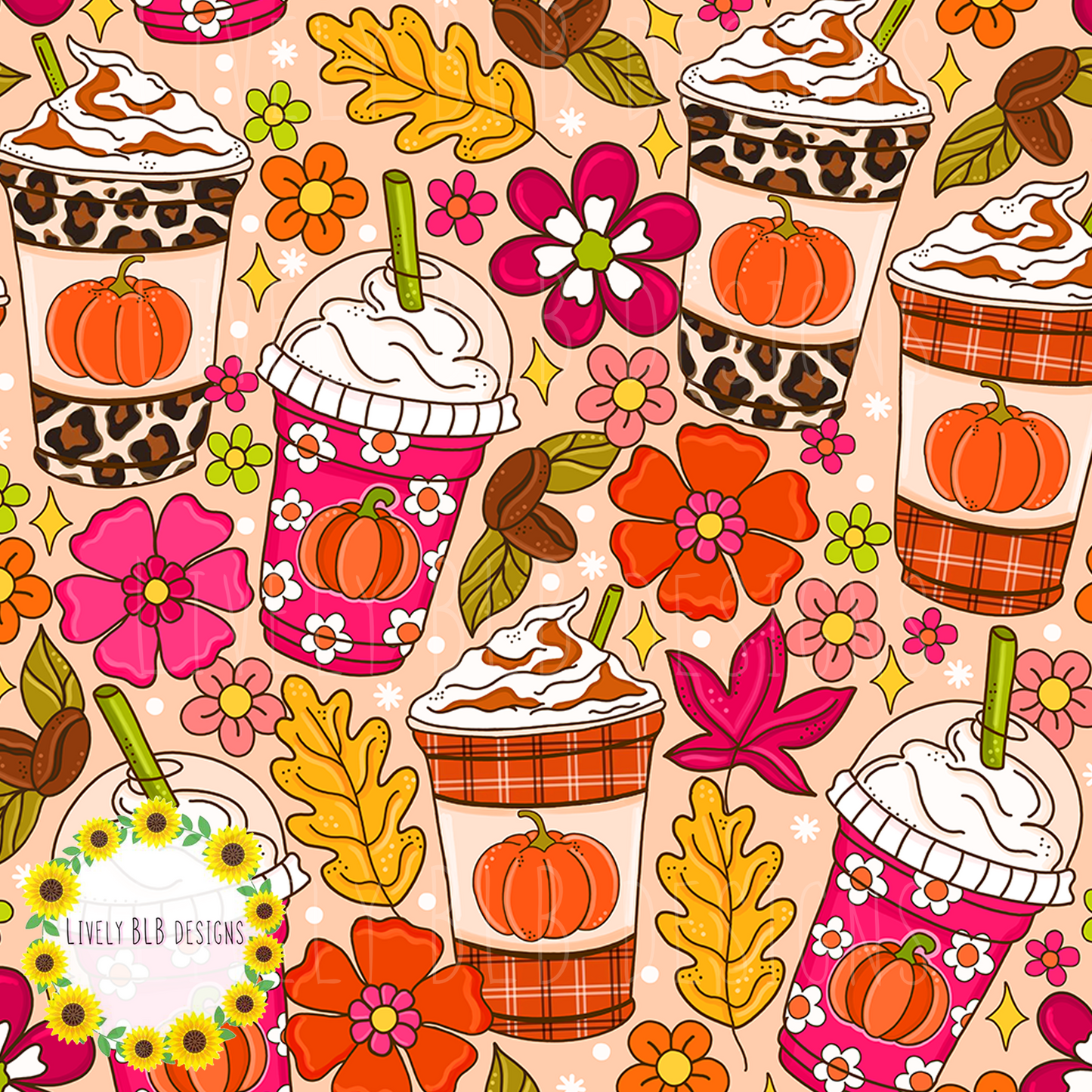 Seamless Fall Cutesy + PNG Bundle S454