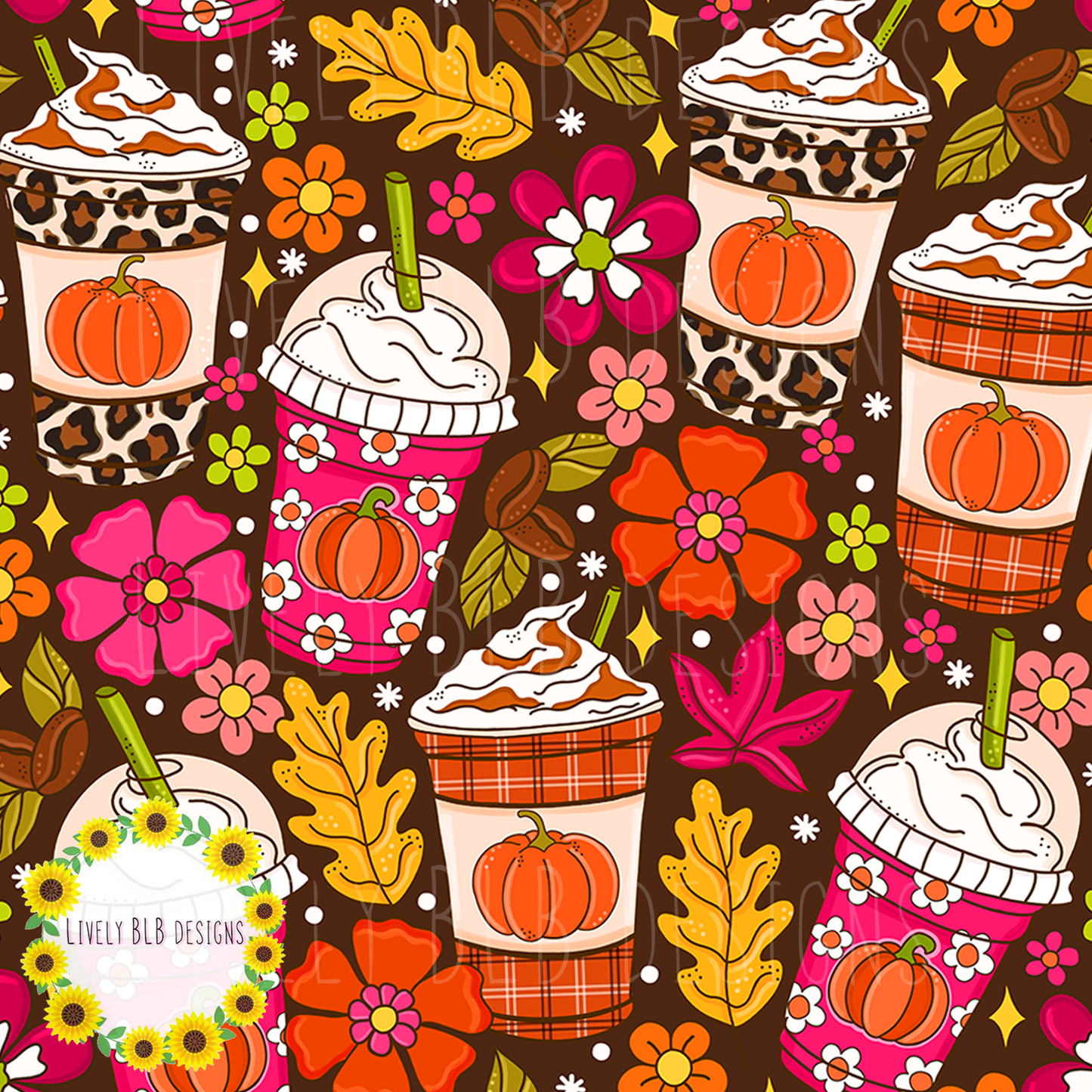 Seamless Fall Cutesy + PNG Bundle S455