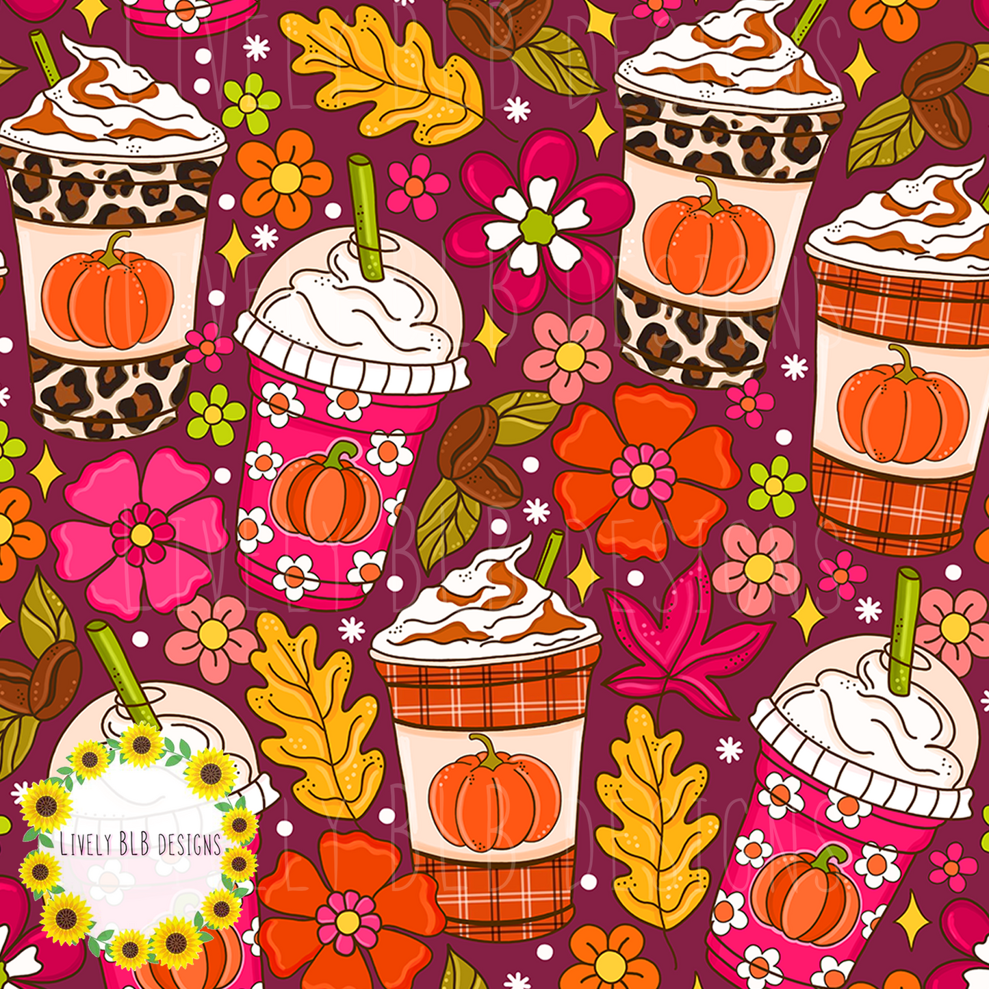 Seamless Fall Cutesy + PNG Bundle S457