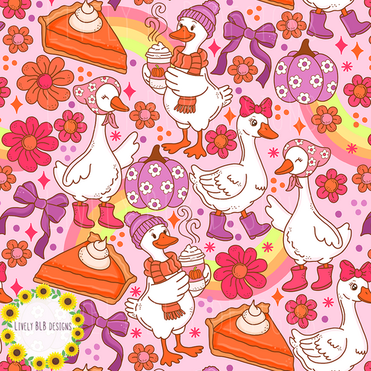 Seamless Fall Cutesy + PNG Bundle S490