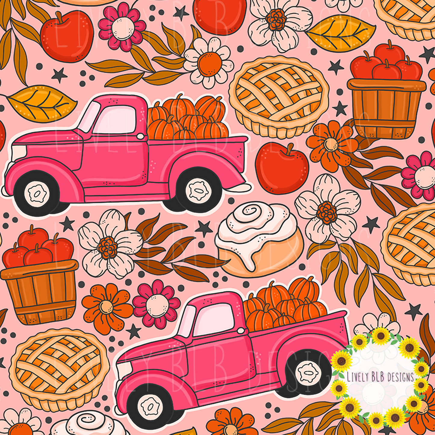Seamless Fall Cutesy + PNG Bundle S463