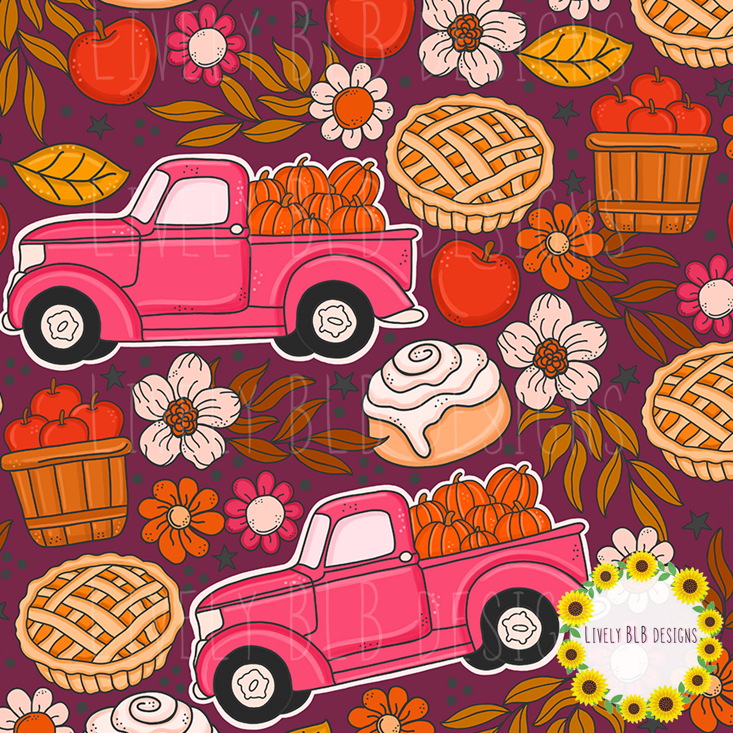 Seamless Fall Cutesy + PNG Bundle S464