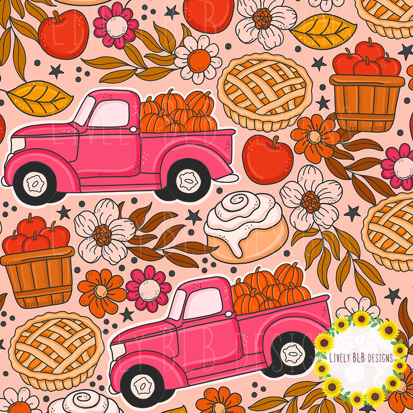 Seamless Fall Cutesy + PNG Bundle S465