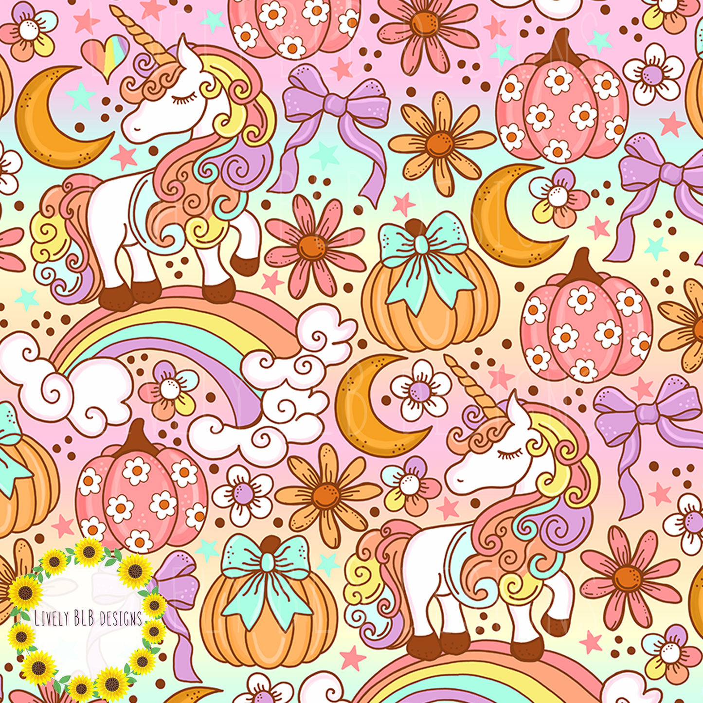 Seamless Fall Cutesy + PNG Bundle S474