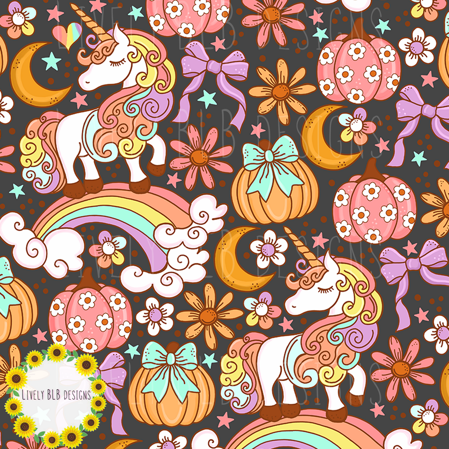 Seamless Fall Cutesy + PNG Bundle S475