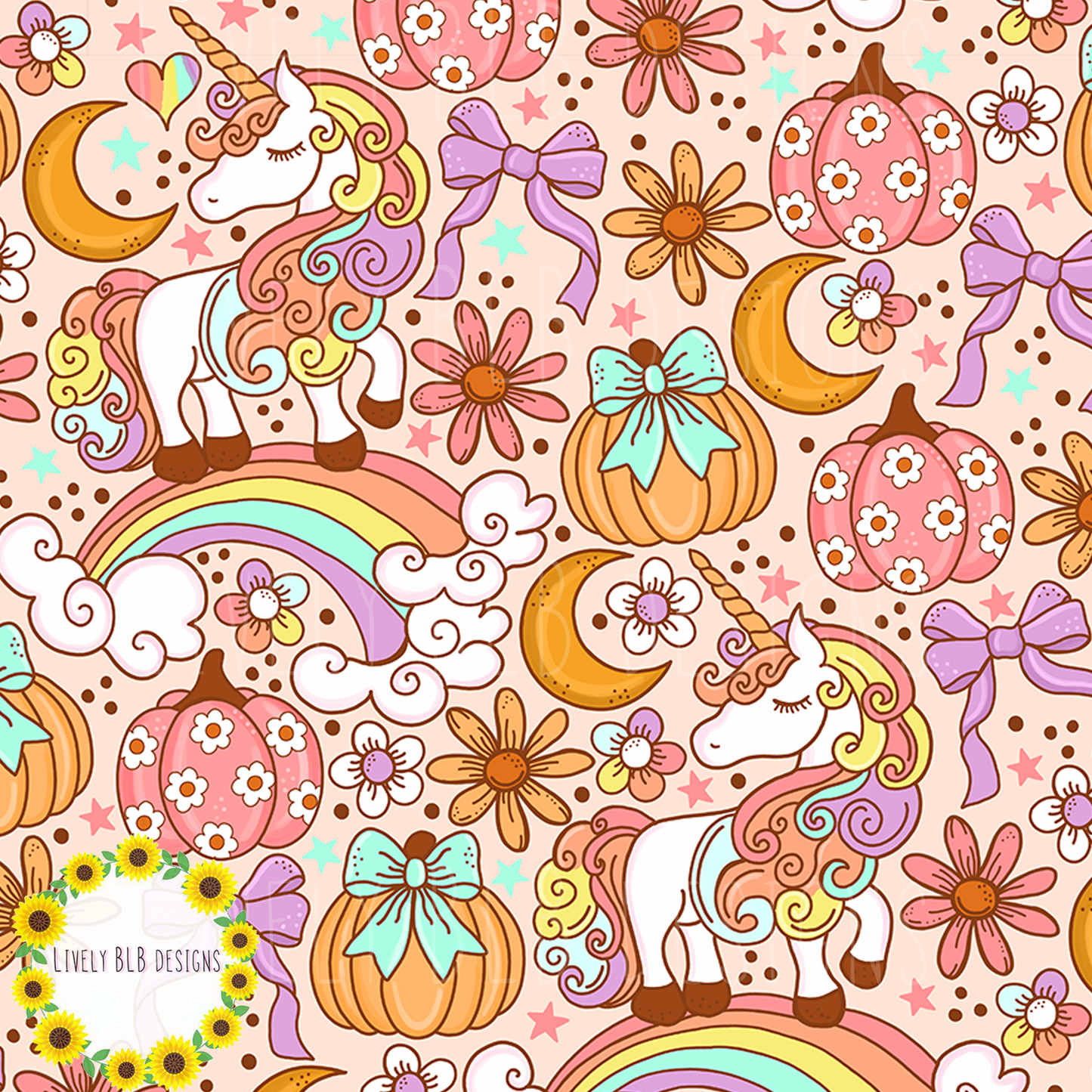 Seamless Fall Cutesy + PNG Bundle S476