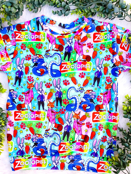 Size 8- Velvety Ready To Ship Zoo Short Sleeved Unisex Top